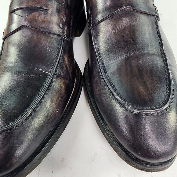 MAGNANNI THE MAINE DRESS LOAFERS US 8.5 M REED BROWN DISTRESSED SLIP-ON SHOES - Picture 10 of 13